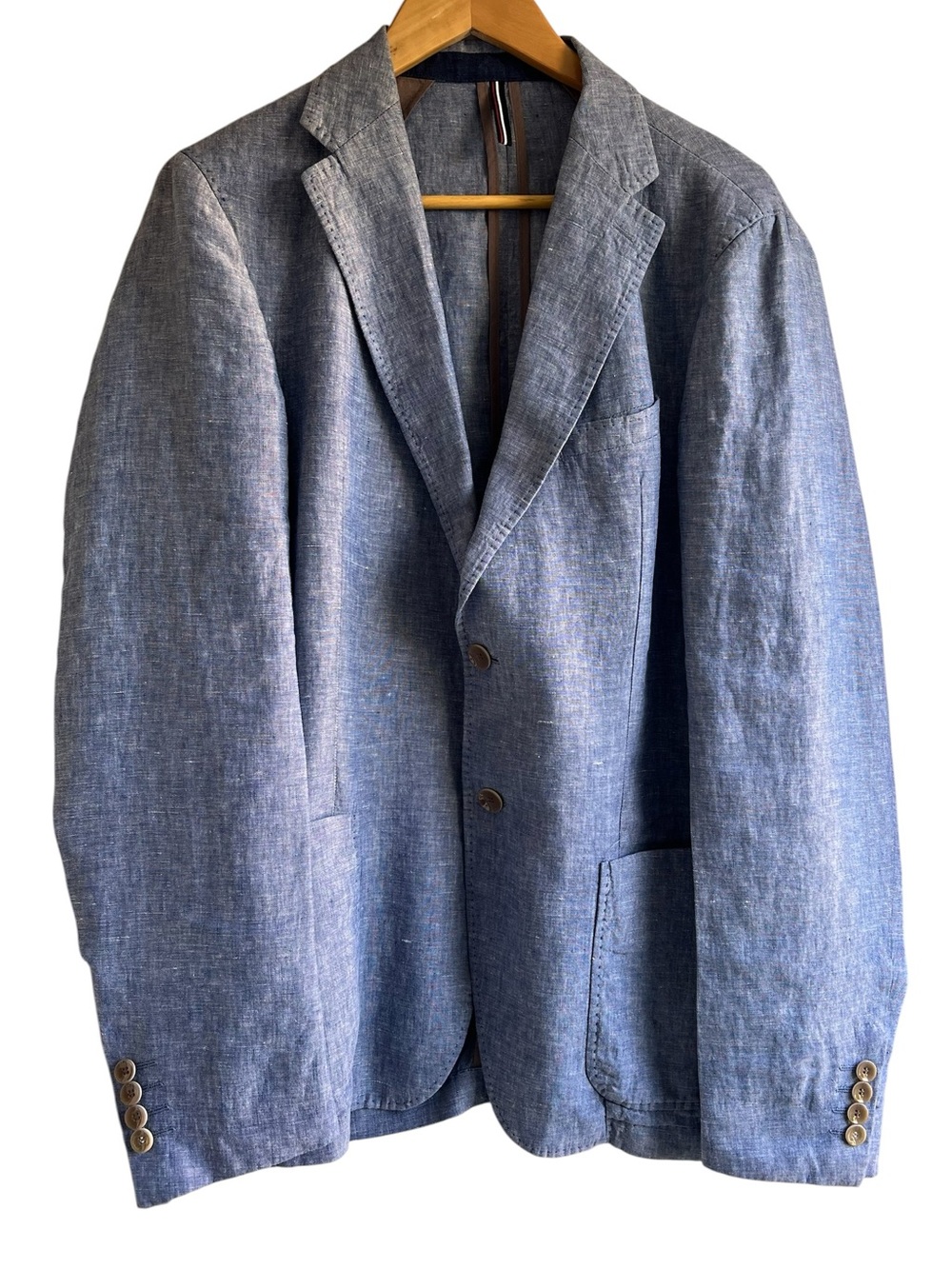 Strellson Linen slim fit single breast blue blazer size 50 excellent condition